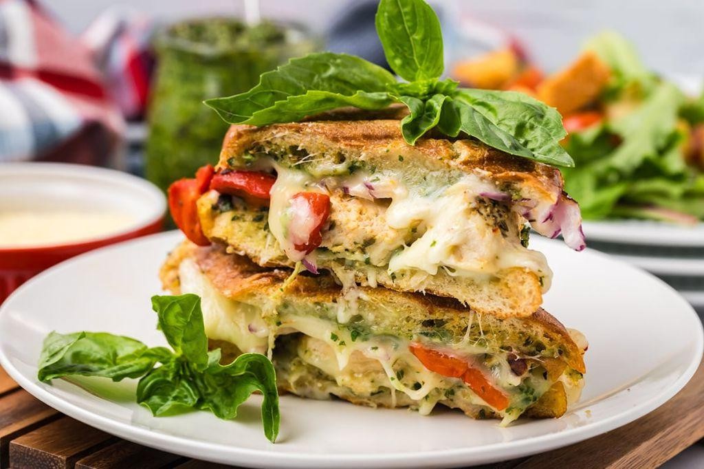 Basil Ricotta and Chicken Panini