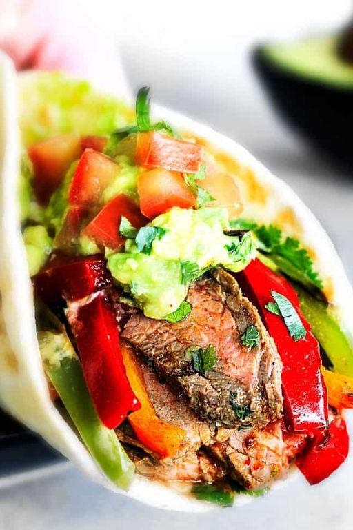 Beef Fajitas with a Side of Lime Guacamole