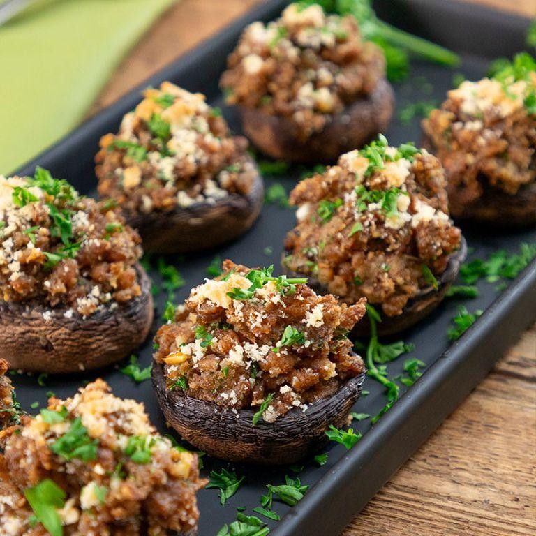 Beef Mince Stuffed Mushrooms