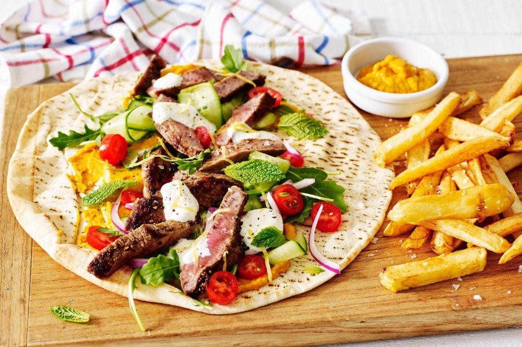 Beef Steak and Hummus High Protein Wrap
