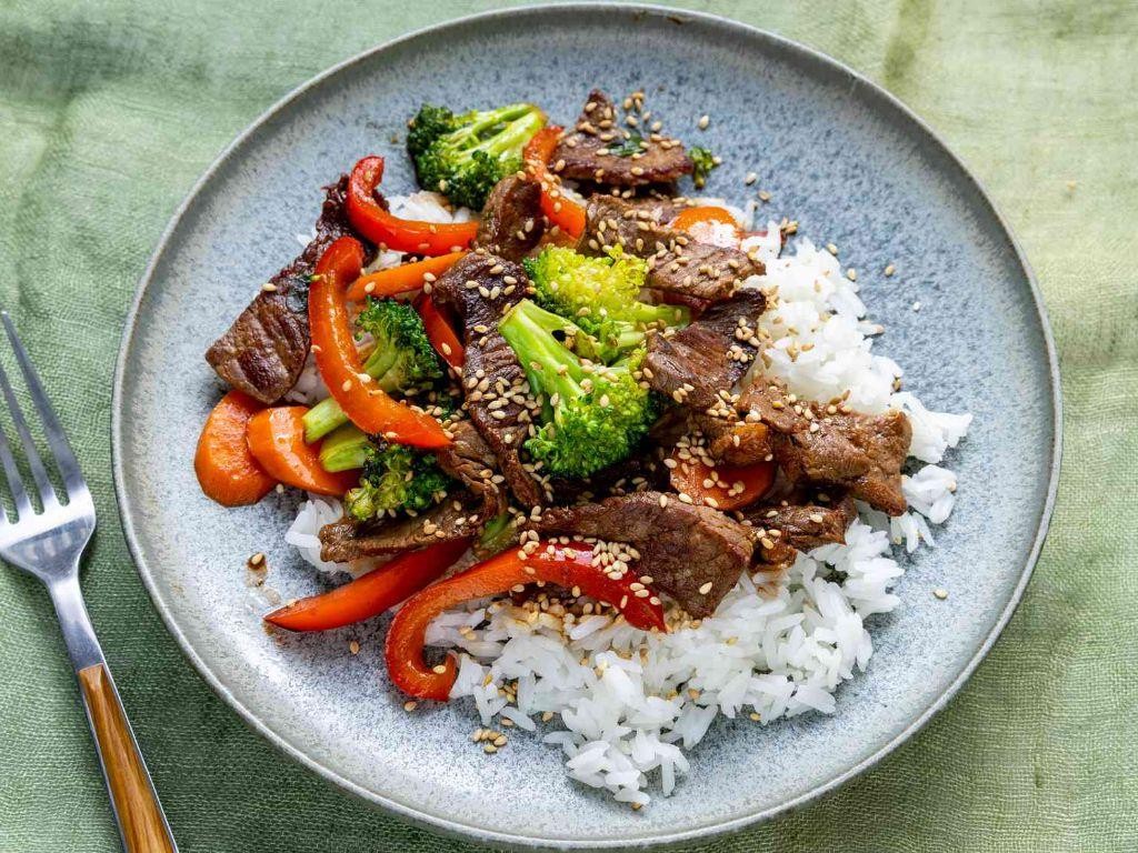 Beef Stir Fry with Rice