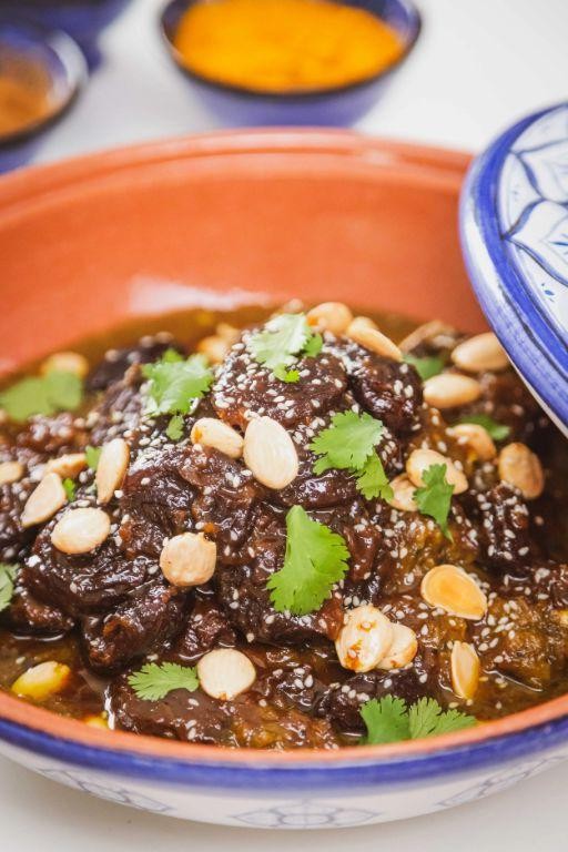 Beef Tagine with Prunes and Caramelized Onions