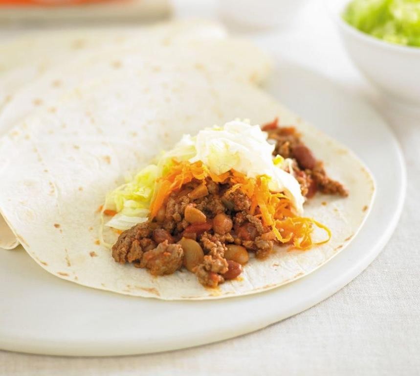 Beef and Bean Chili Burrito