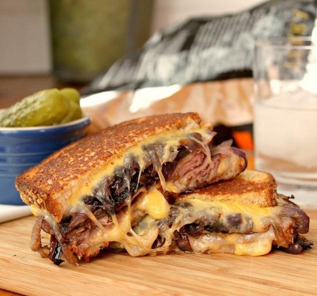 Beef and Brie Grilled Cheese with Roast Beef