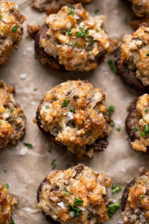 Beef and Cream Cheese Stuffed Mushrooms