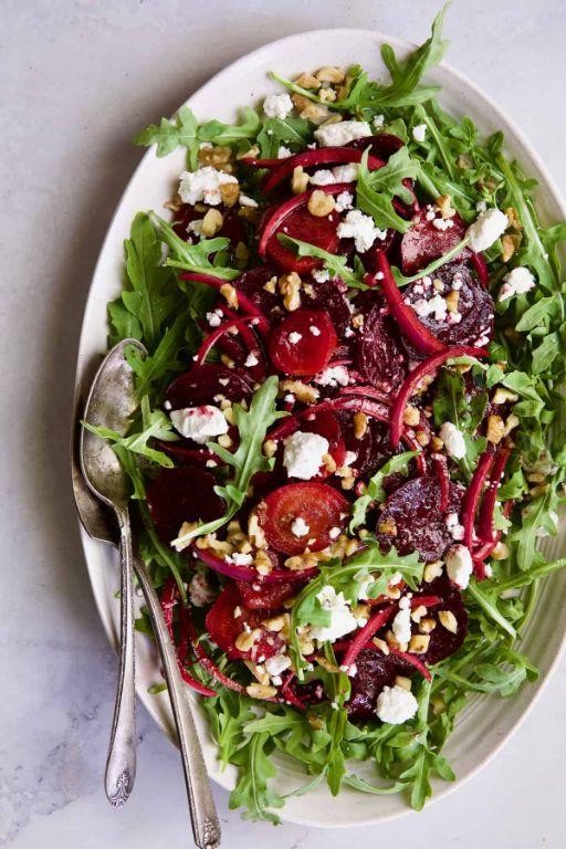Beet and Goat Cheese Salad with Walnuts and Honey