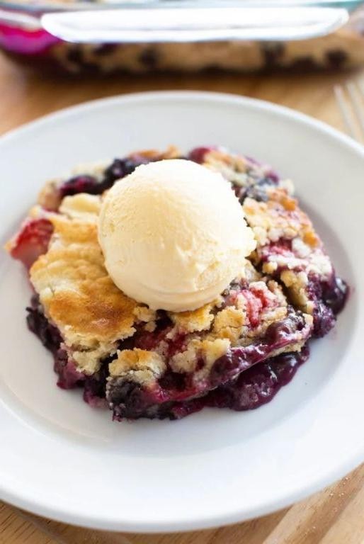 Berry Almond Custard Dump Cake