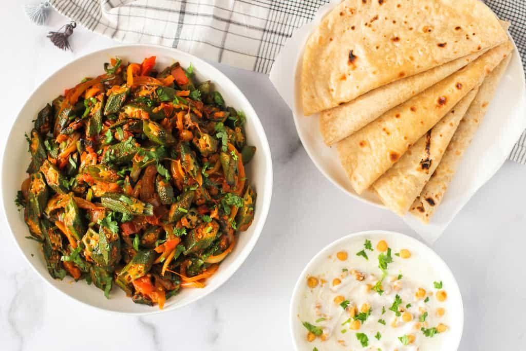 Bhindi Masala with Chapati Thali