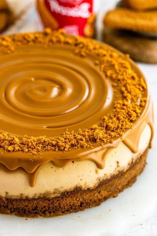 Biscoff Cheesecake with Crunchy Cookie Base