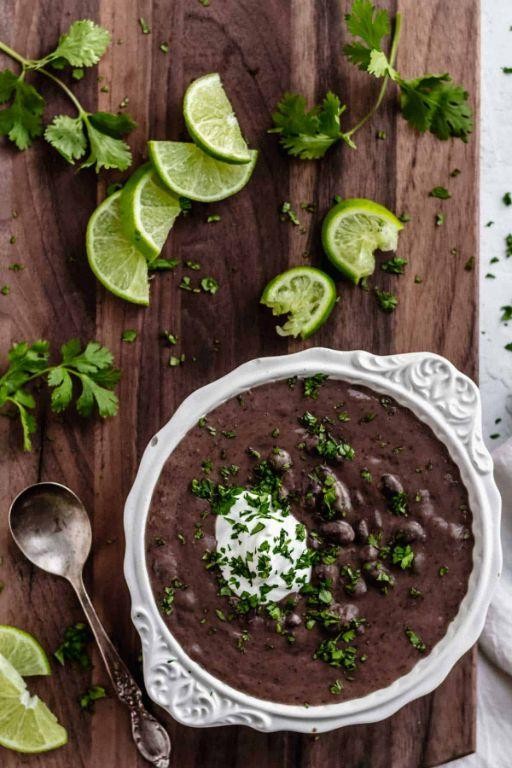 Black Bean Soup with Cilantro and Lime