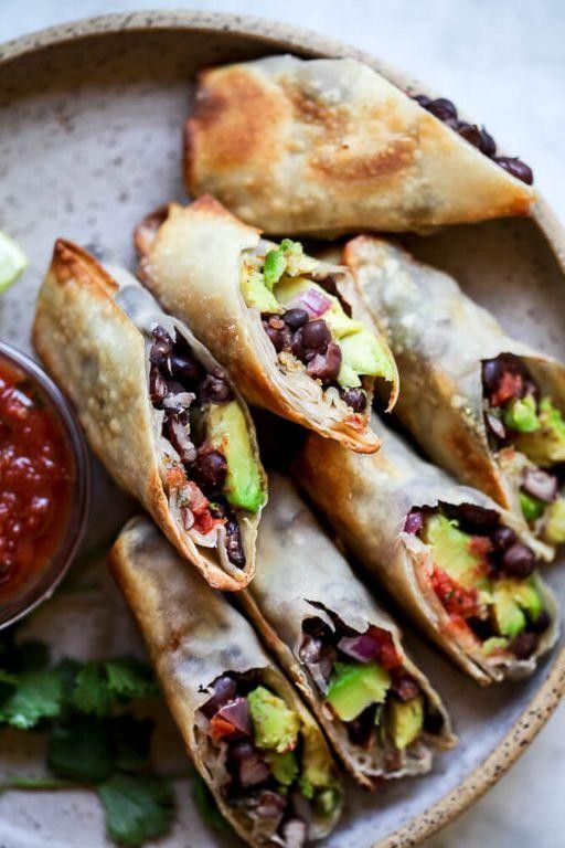 Black Bean and Avocado Egg Rolls