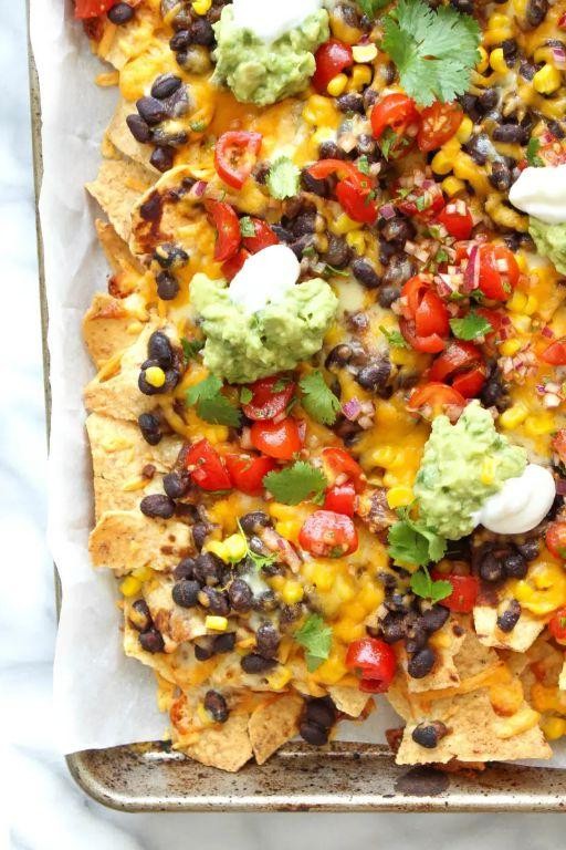 Black Bean and Corn Baked Nachos