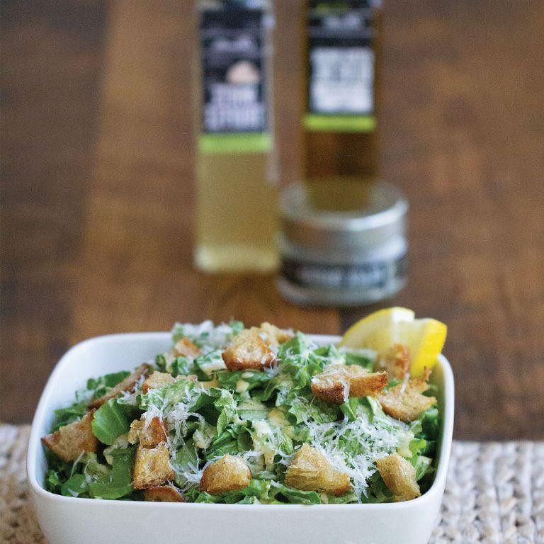Black Truffle Oil Caesar Salad with Parmesan Shavings