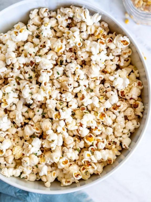 Black Truffle Oil and Herb-Infused Popcorn