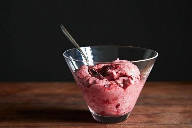 Blackberry Jello with Whipped Cream Rosettes