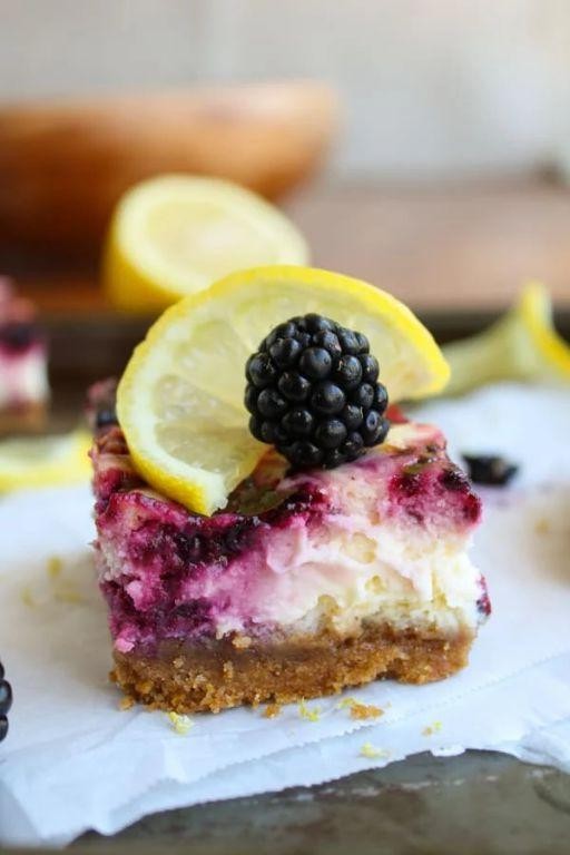 Blackberry and Lemon Cheesecake Bars