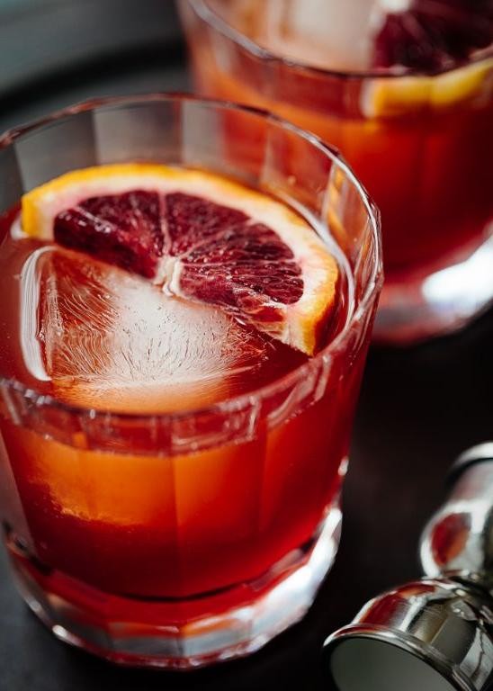 Blood Orange Bourbon Negroni