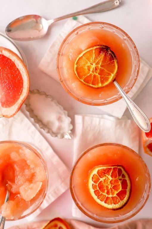 Blood Orange Granita with Whipped Greek Yogurt