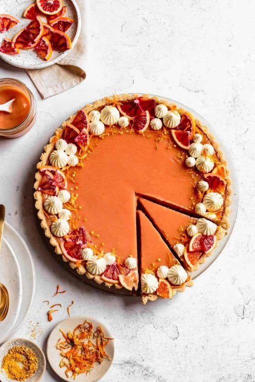 Blood Orange Tart with Almond Crust
