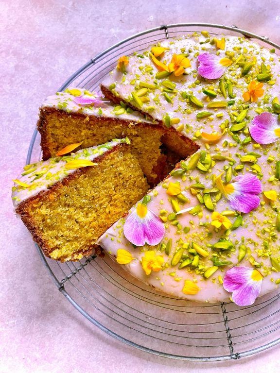 Blood Orange and Pistachio Cake