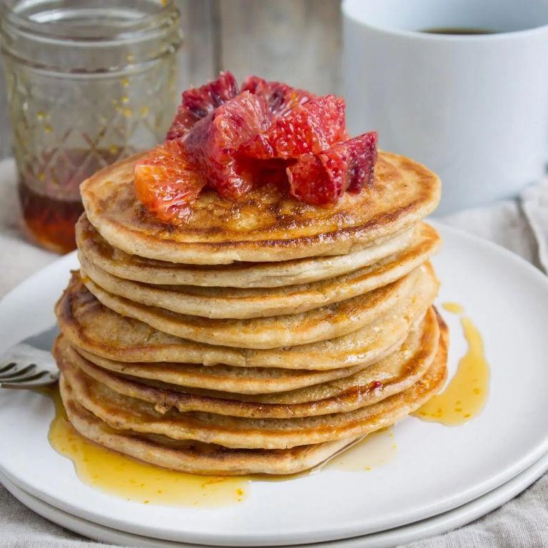 Blood Orange and Ricotta Pancakes