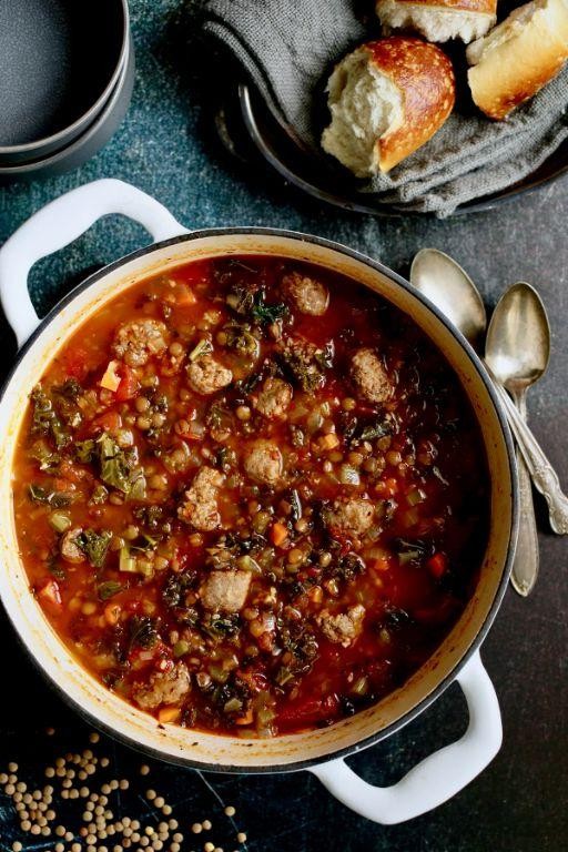 Blood Sausage and Lentil Stew