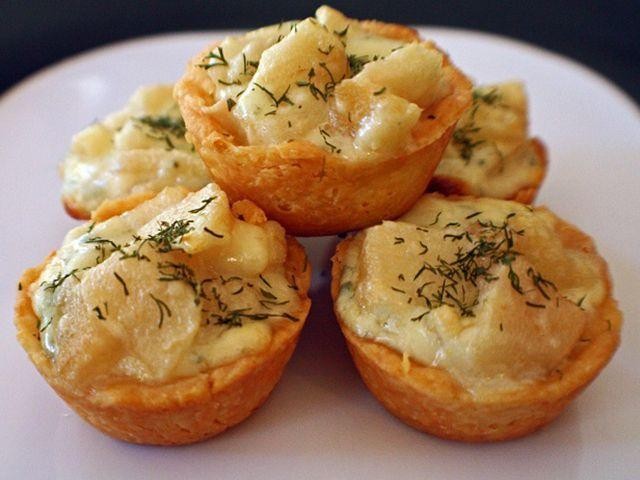 Blue Cheese and Pear Filo Tartlets