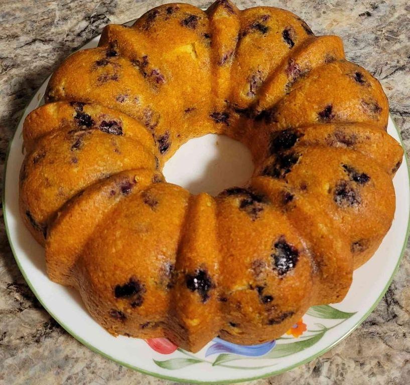 Blueberry Cream Cheese Pound Cake