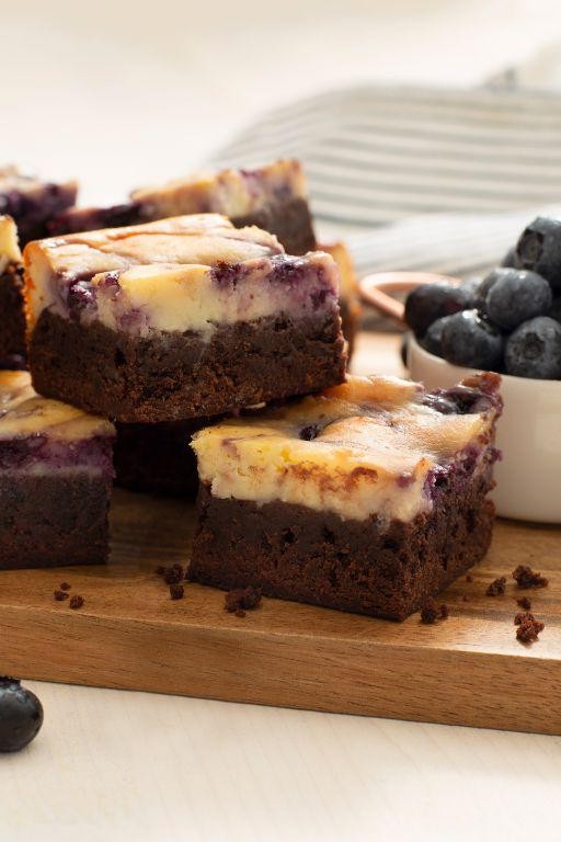 Blueberry Cream Cheese Swirl Brownies