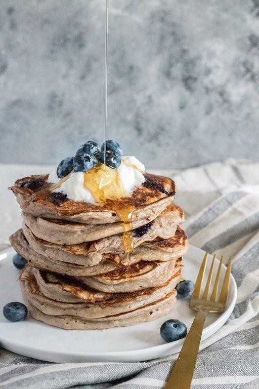 Blueberry Kefir Pancakes