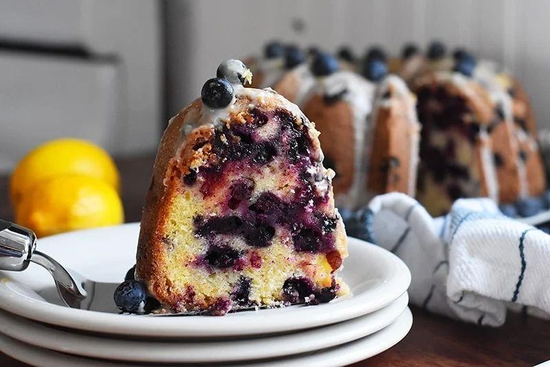 Blueberry Lemon Bundt Cake with Fresh Berries