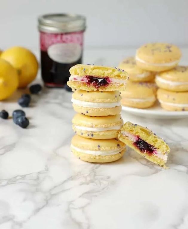 Blueberry Lemon Macarons