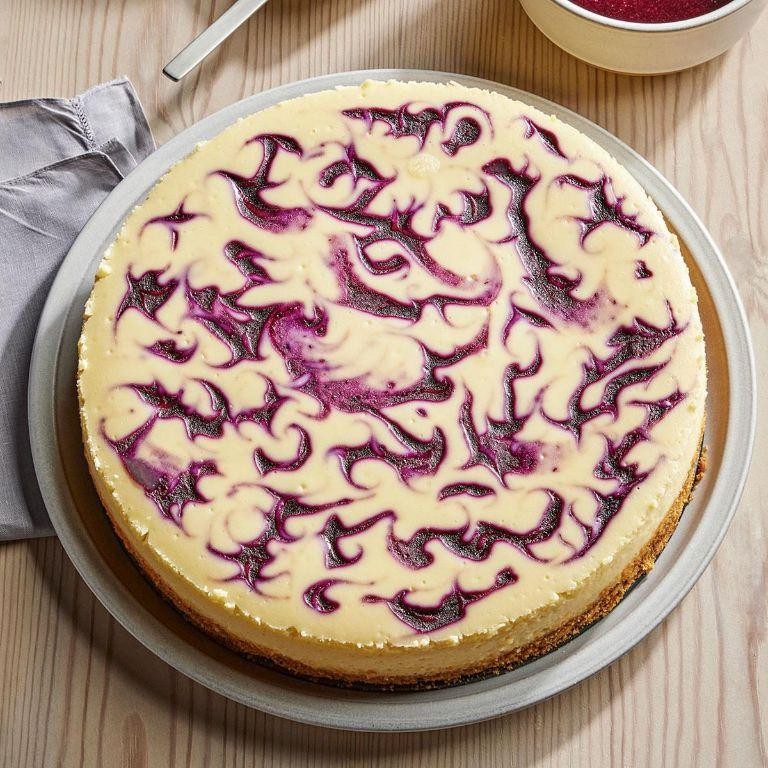Blueberry Swirl Cream Cheese Cheesecake