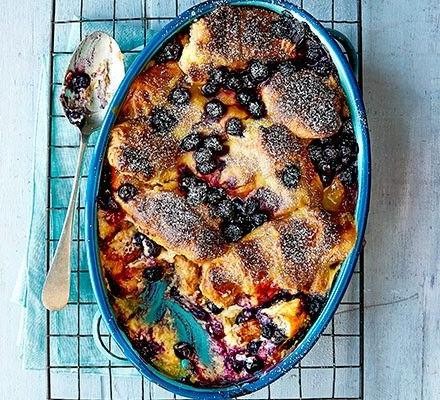 Blueberry and Lemon Custard Croissant Pastry