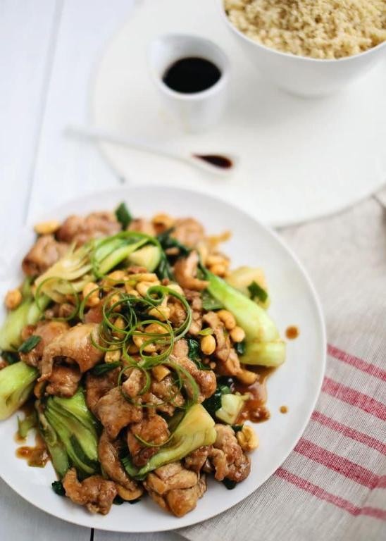 Bok Choy and Cashew Nut Stir-Fry