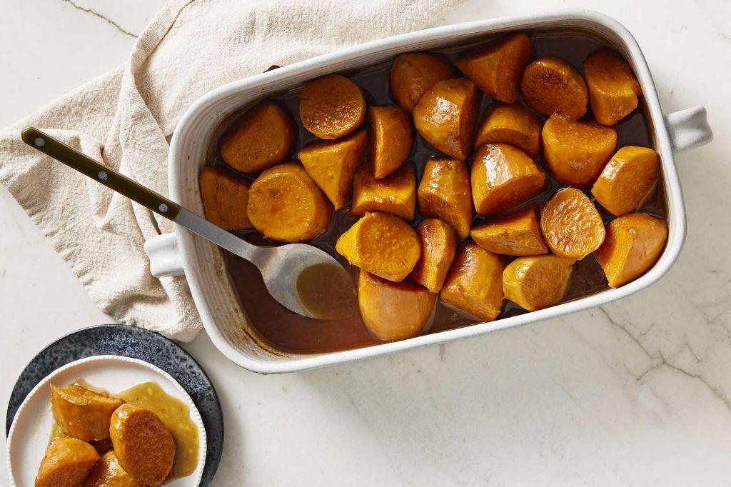 Bourbon Infused Candied Sweet Potatoes