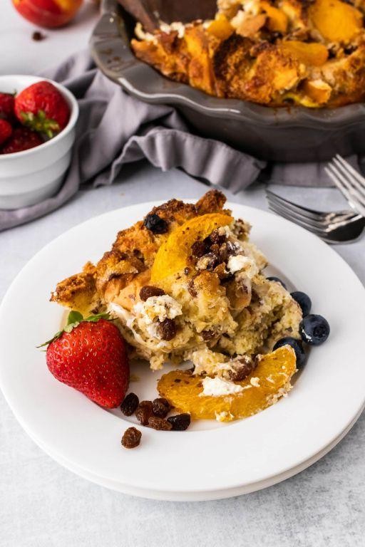 Bourbon Peach Bread Pudding
