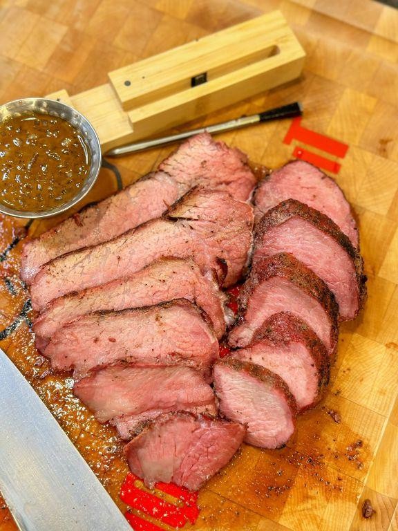 Bourbon-Marinated Tri-Tip with Smoky Blackberry Sauce