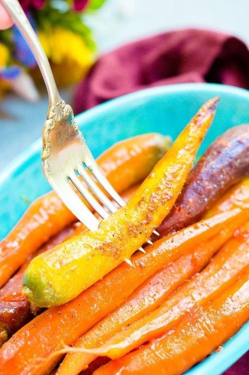 Braised Whole Carrots in Orange Sauce