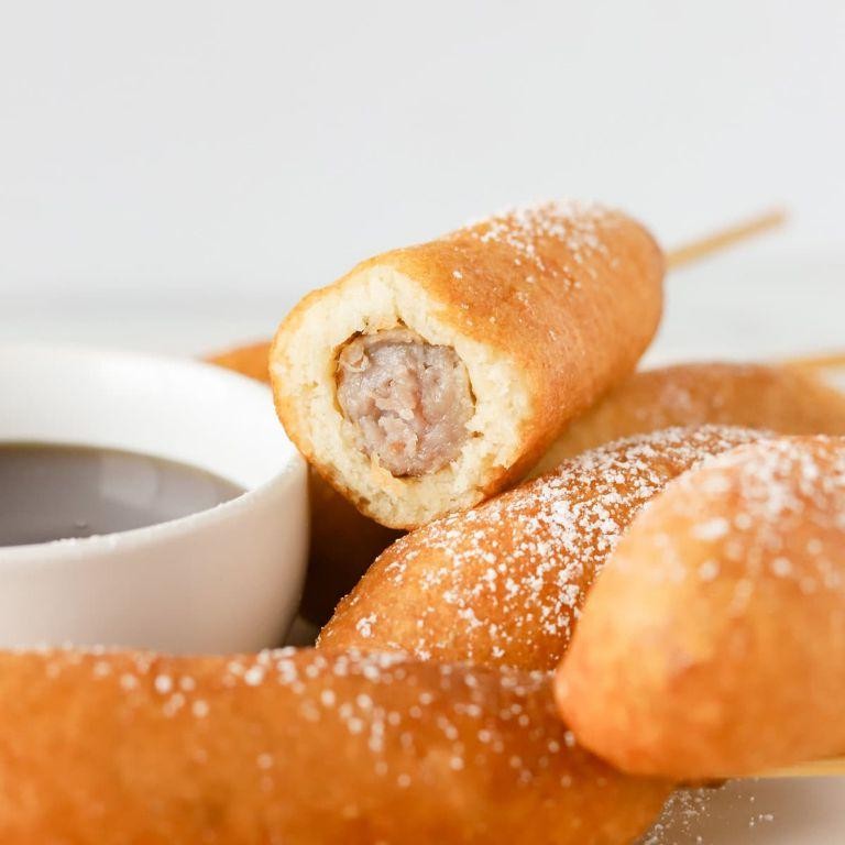 Breakfast Corndogs with Sausage and Pancake Batter