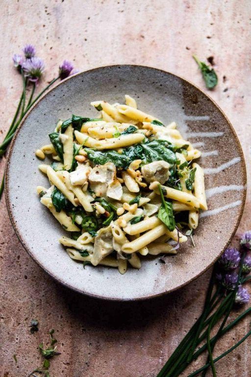 Brie and Artichoke Pesto Pasta