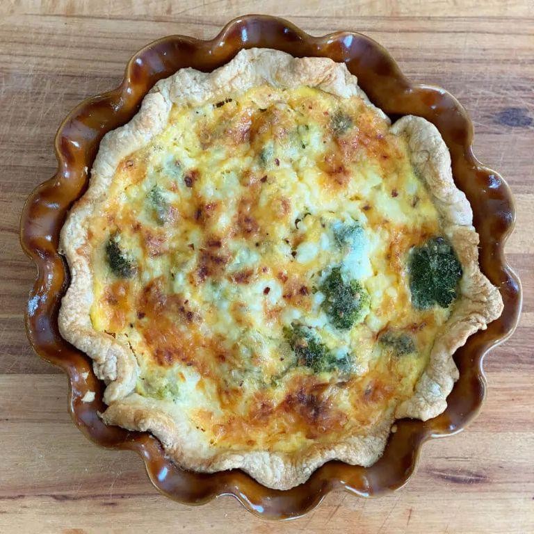 Broccoli Cheddar Cottage Cheese Quiche