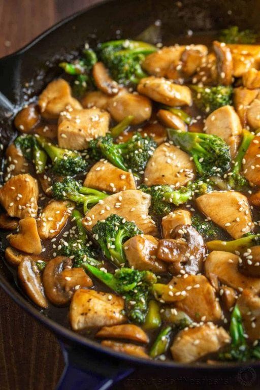 Broccoli, Chicken, and Mushroom Stir-Fry