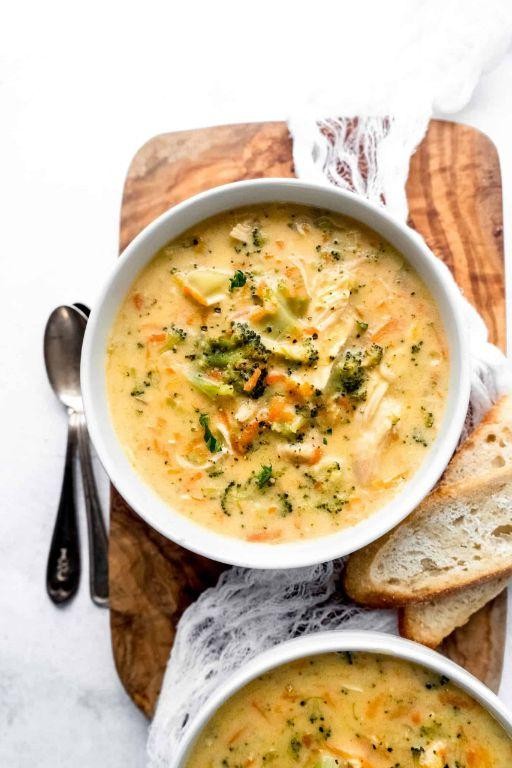 Broccoli and Cheddar Chicken Broth Soup