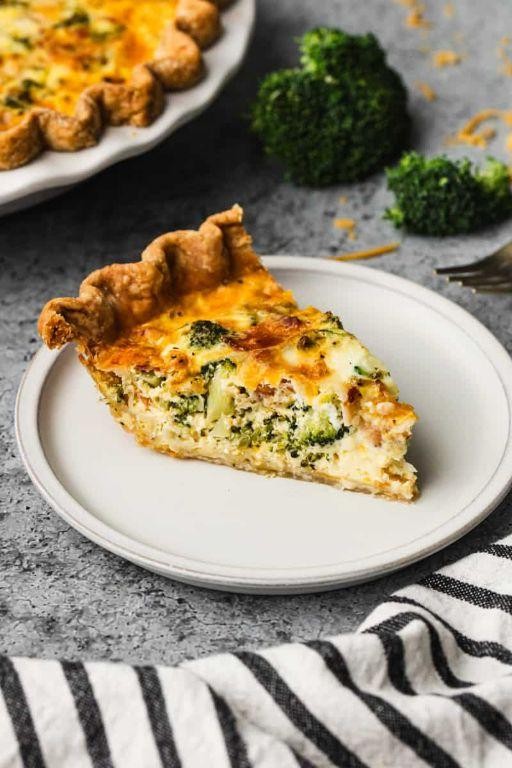 Broccoli and Cheddar Quiche Pie