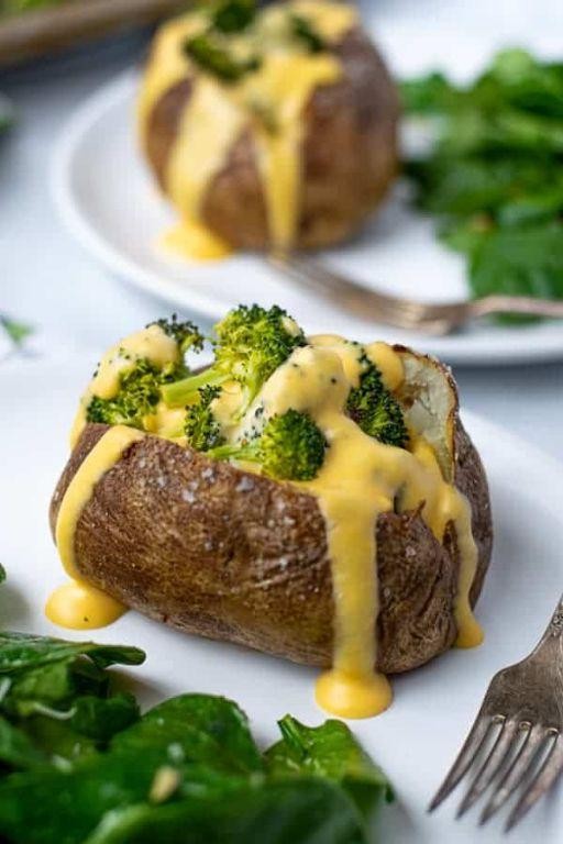 Broccoli and Cheddar Stuffed Potatoes