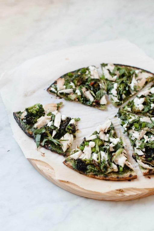 Broccoli and Goat Cheese Pizza
