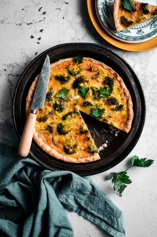 Broccoli and Gruyere Cheese Quiche