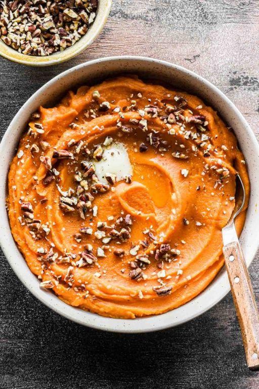 Brown Sugar Bourbon Mashed Sweet Potatoes