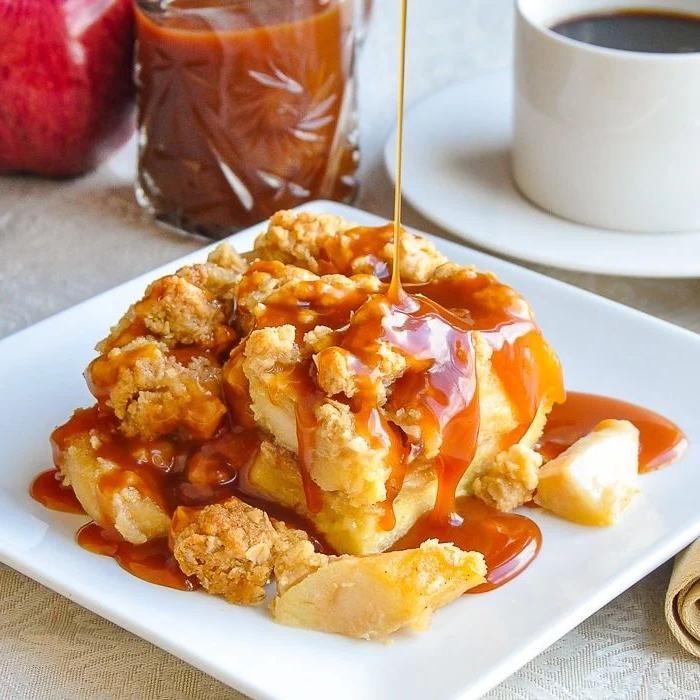 Brown Sugar Crumble Apple Bread Pudding
